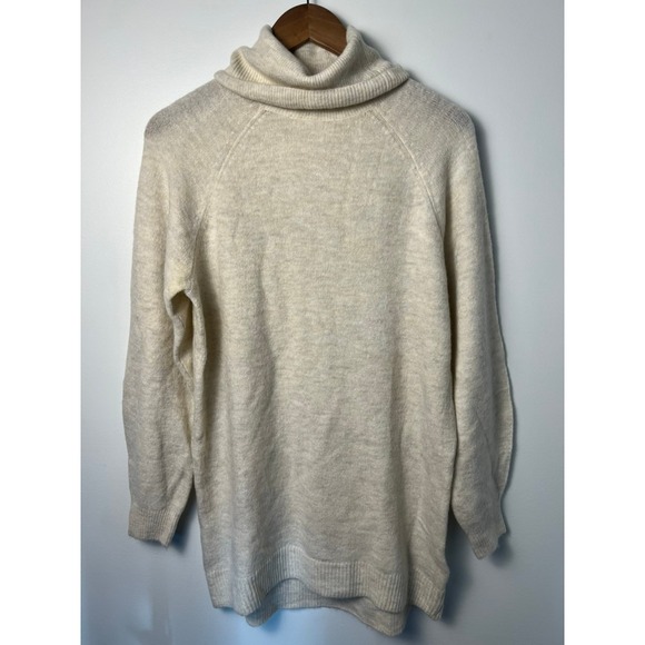 H&M Sweaters - H&M Turtleneck Sweater‎ Dress W XS Cream Knit Raglan Pullover Minimal Basic